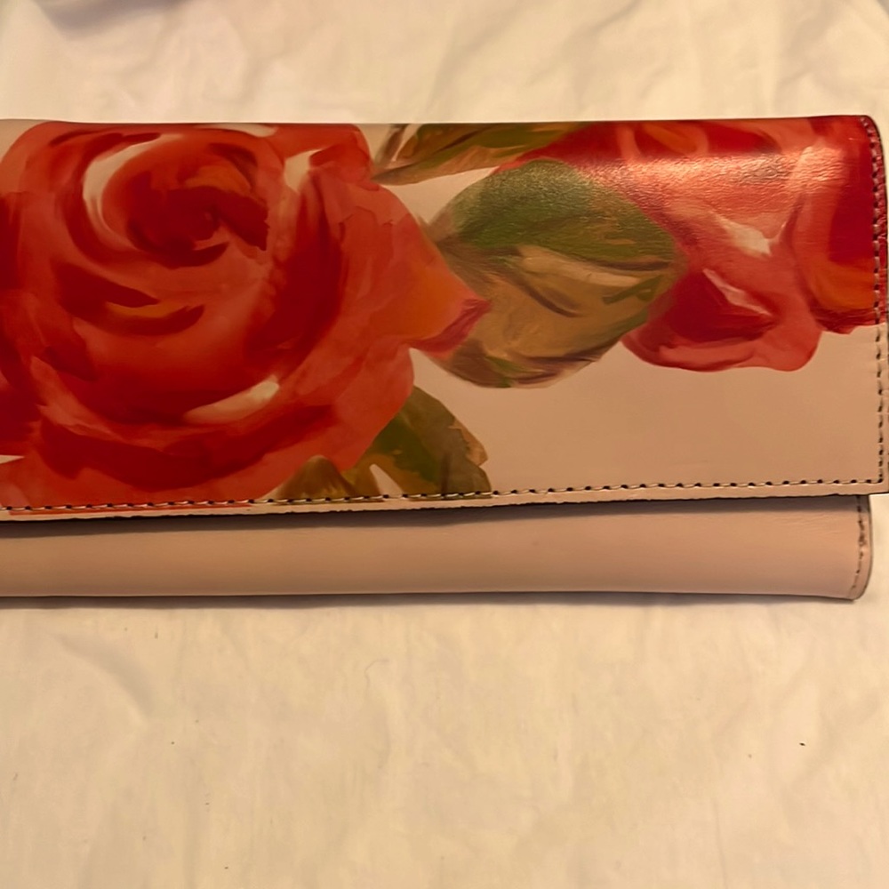 PATRICIA NASH NWT LEATHER WALLET PINK ROSE